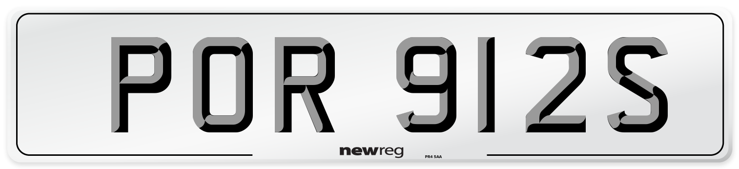 POR 912S Number Plate from New Reg